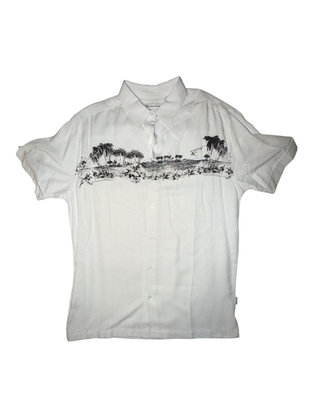 Cubavera Men's Small White Island Button Down New